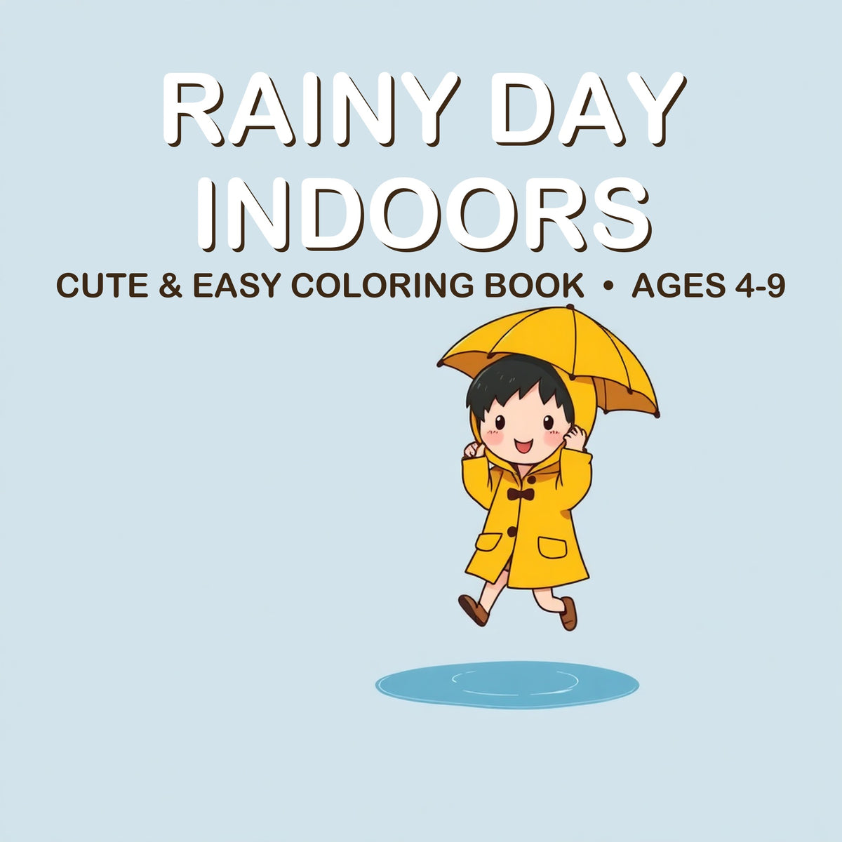 Cover of the Rainy Day Indoors coloring book for kids ages 4-9