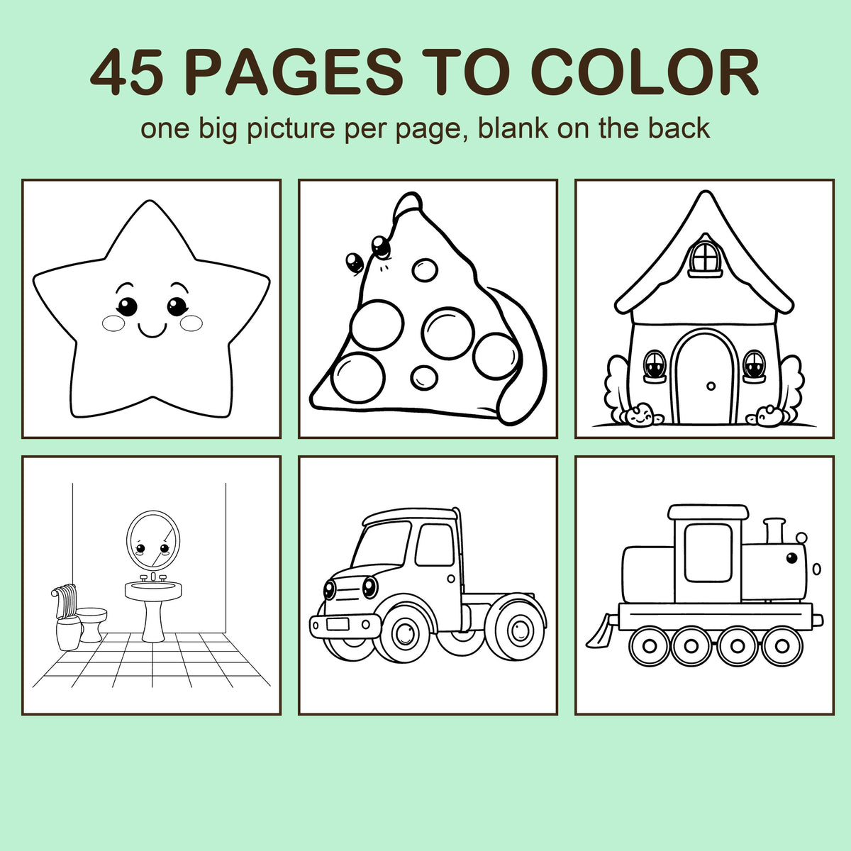 Preview strip of coloring pages from Shapes All Around