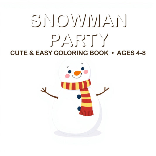 Cover of the Snowman Party coloring book for kids ages 4-8