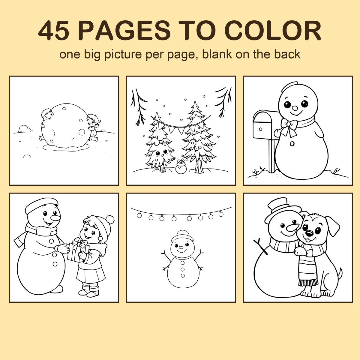 Preview strip of coloring pages from Snowman Party