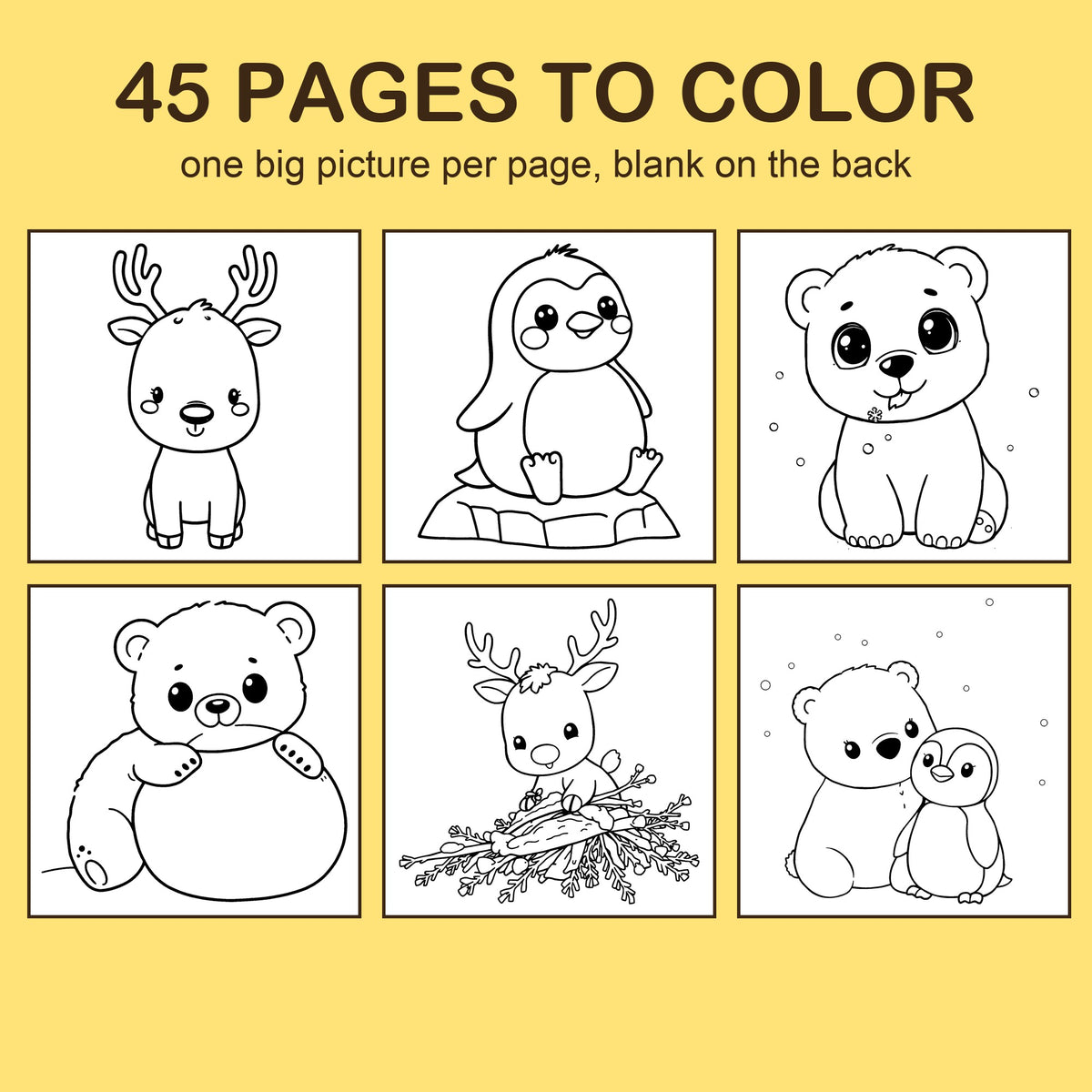 Preview strip of coloring pages from Snowy Friends