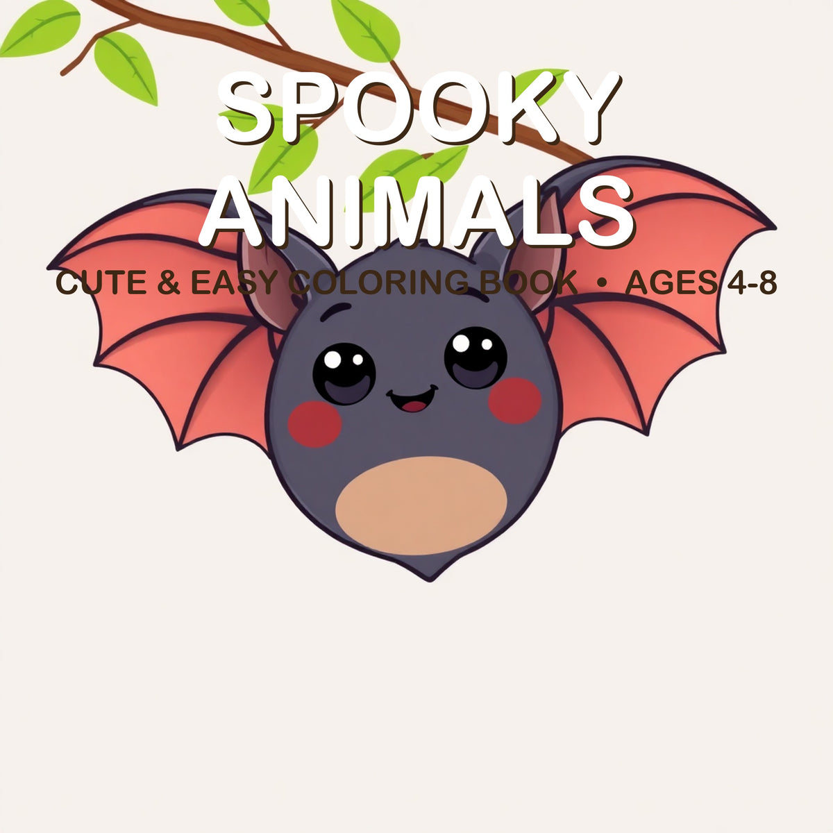 Cover of the Spooky Animals coloring book for kids ages 4-8