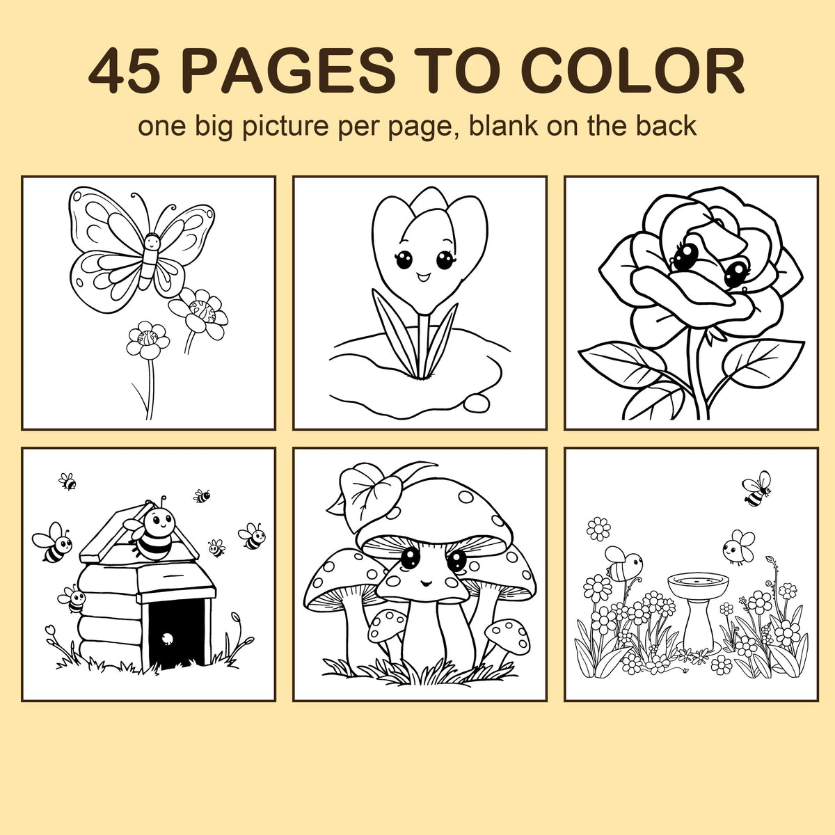 Preview strip of coloring pages from Spring Garden