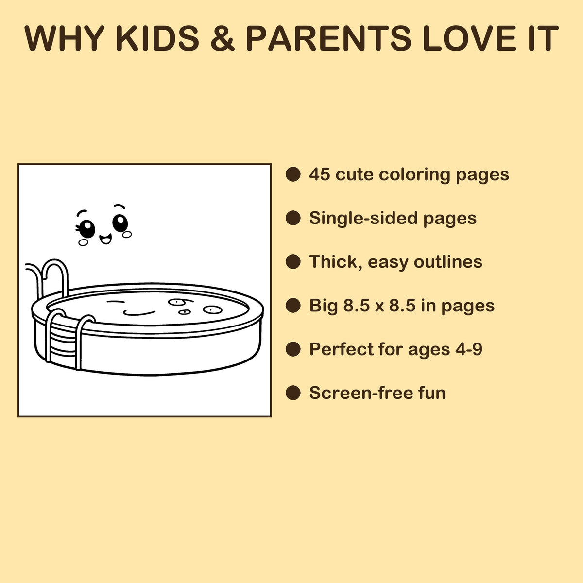Summer Vacation features: 45 single-sided pages, 8.5 x 8.5 inches, ages 4-9