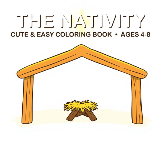 Cover of the The Nativity coloring book for kids ages 4-8