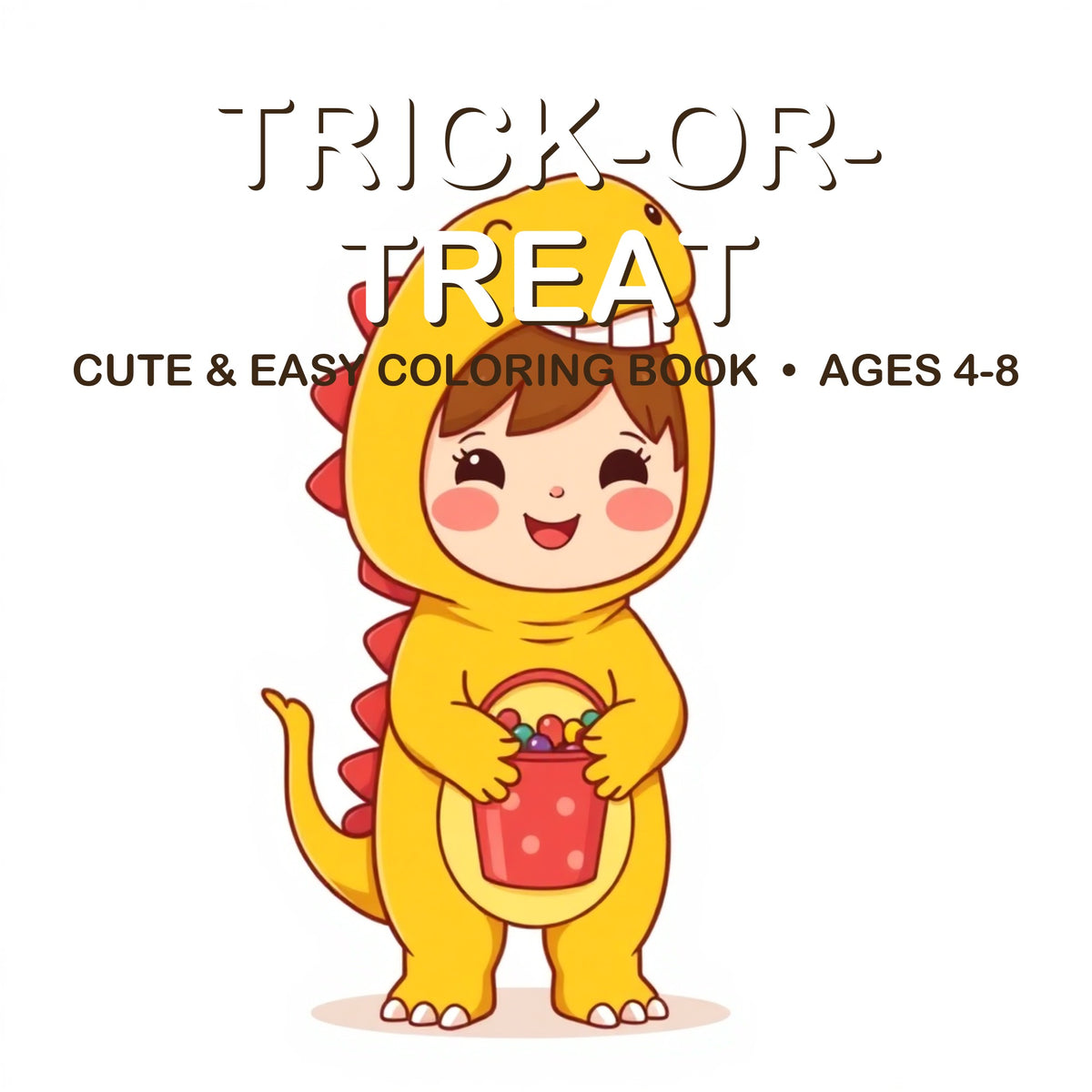Cover of the Trick-or-Treat coloring book for kids ages 4-8