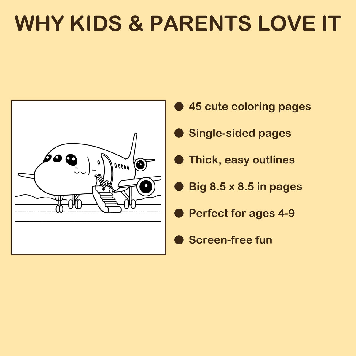 Up in the Airplane features: 45 single-sided pages, 8.5 x 8.5 inches, ages 4-9