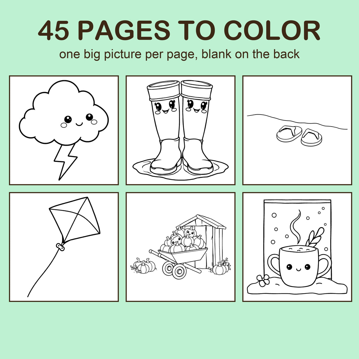 Preview strip of coloring pages from Weather & Seasons