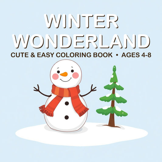 Cover of the Winter Wonderland coloring book for kids ages 4-8