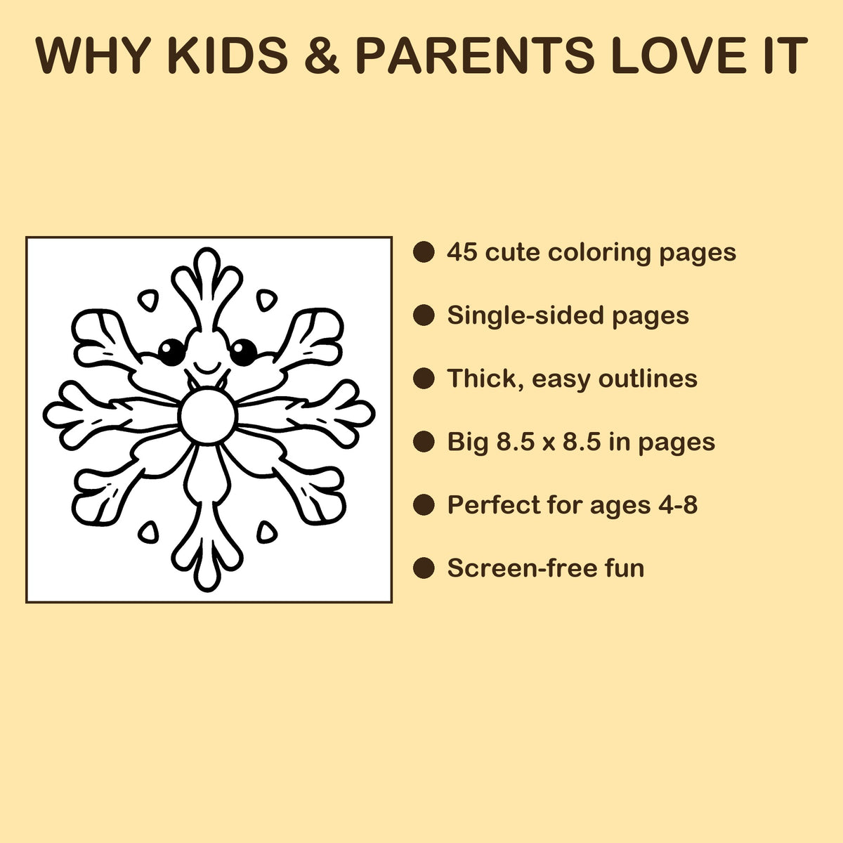 Winter Wonderland features: 45 single-sided pages, 8.5 x 8.5 inches, ages 4-8